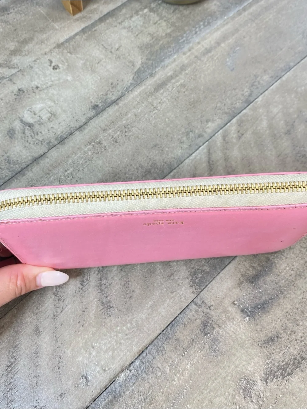 Kate Spade New York Pink Leather Zip Around Continental Wallet